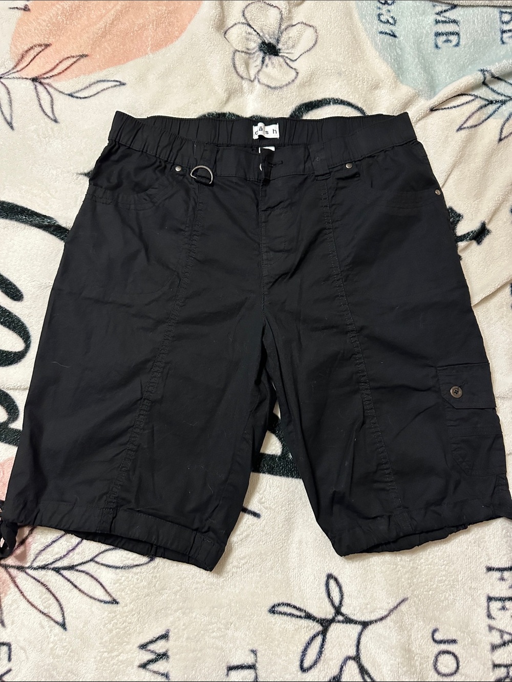 Women's Black Cargo Shorts with Utility Pockets